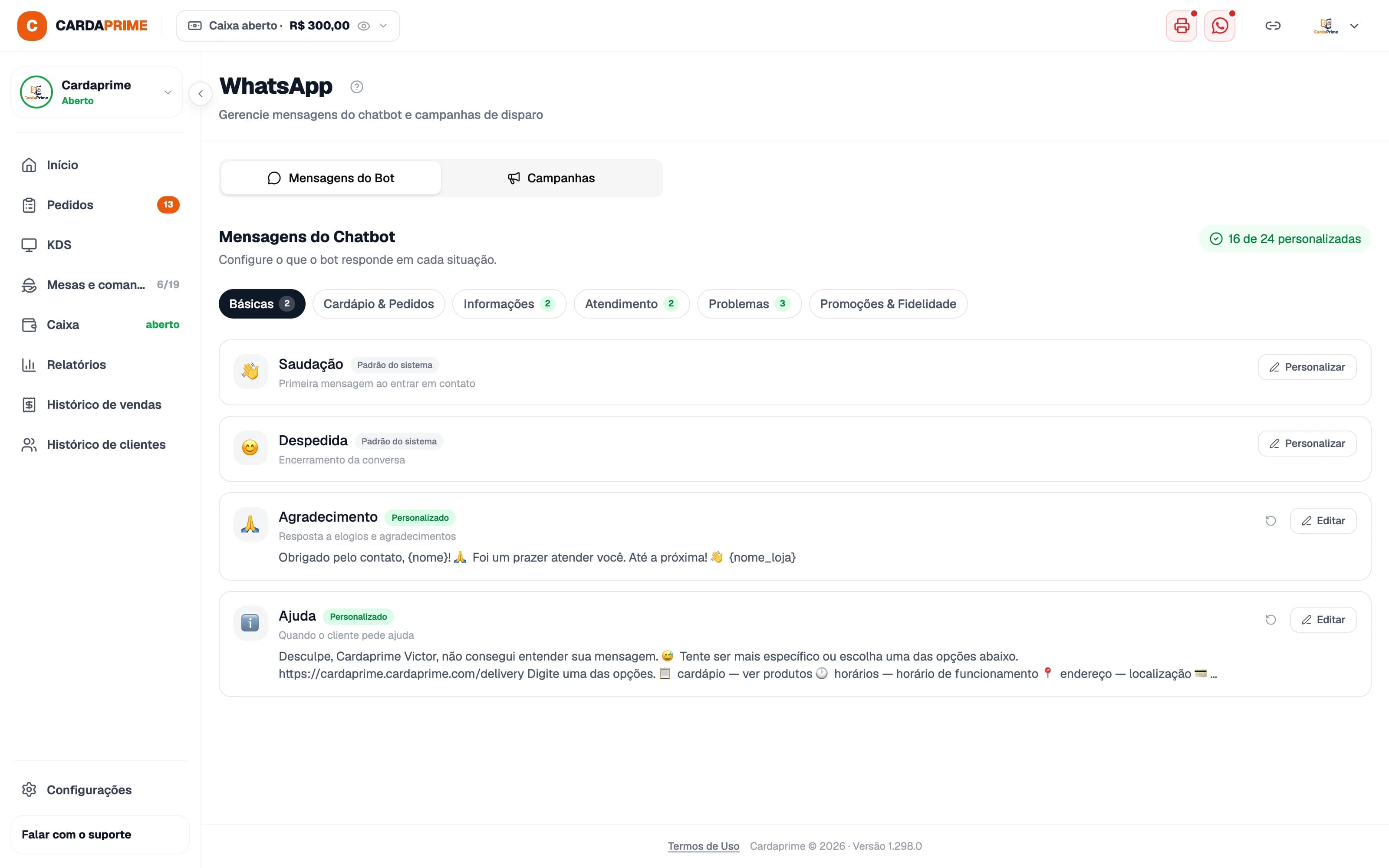 Atendimento e configuração assistida